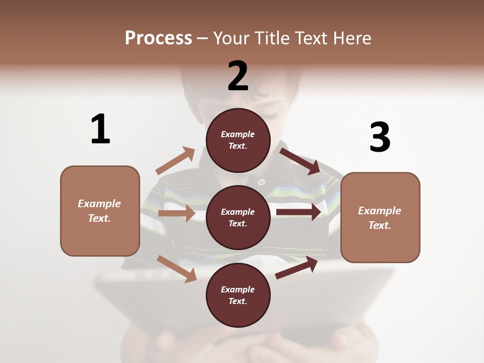 Elementary Aged Children Tablet Pc PowerPoint Template