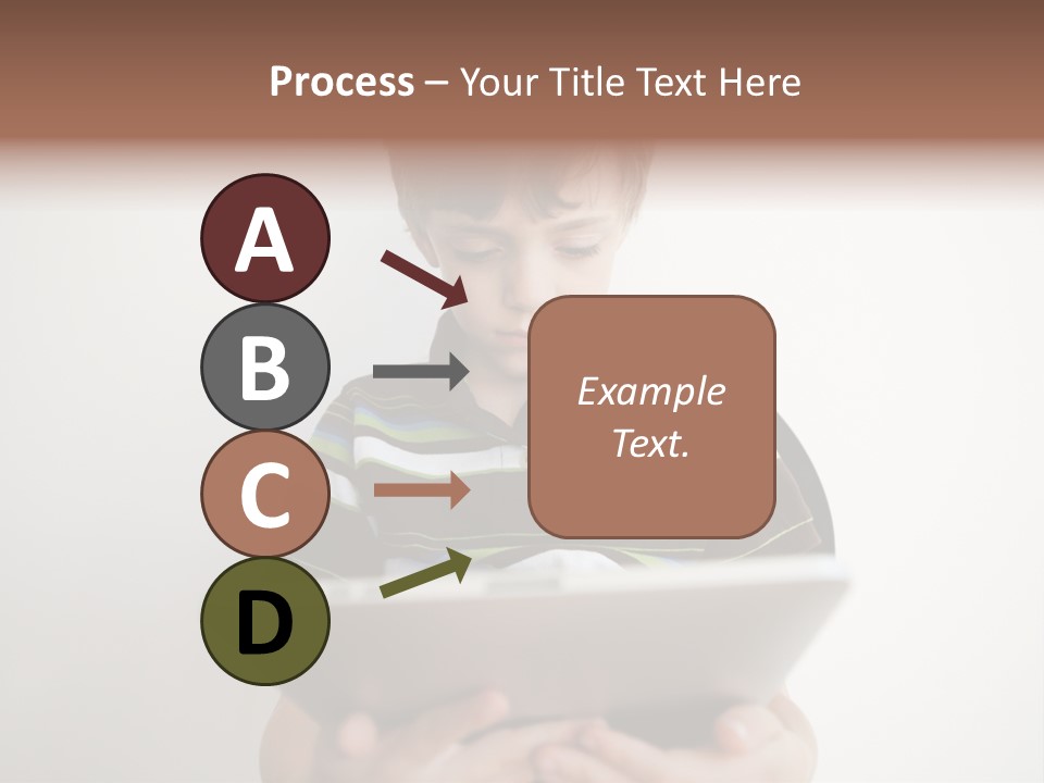 Elementary Aged Children Tablet Pc PowerPoint Template