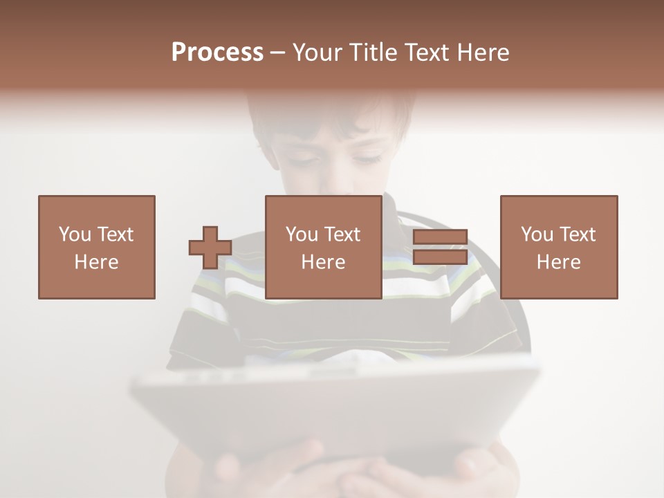 Elementary Aged Children Tablet Pc PowerPoint Template