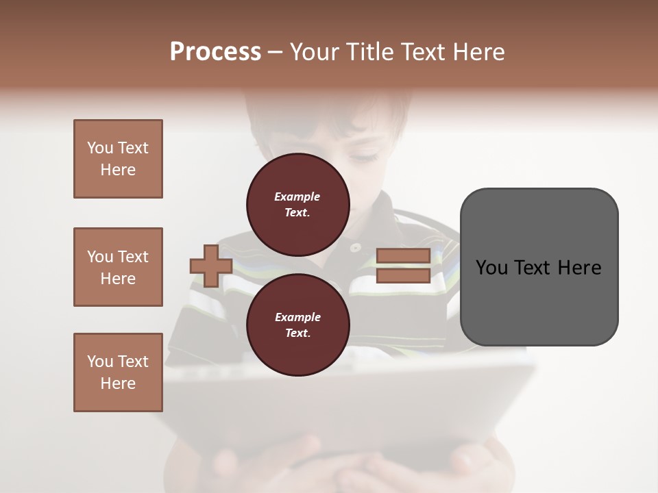 Elementary Aged Children Tablet Pc PowerPoint Template