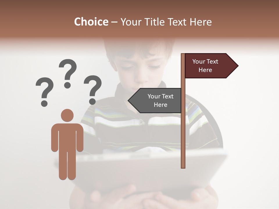 Elementary Aged Children Tablet Pc PowerPoint Template