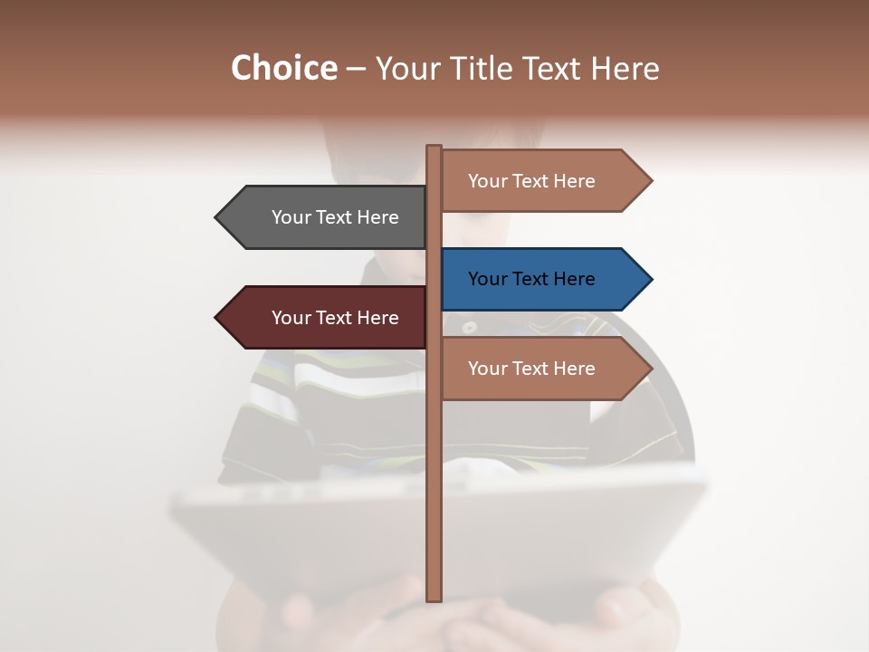 Elementary Aged Children Tablet Pc PowerPoint Template