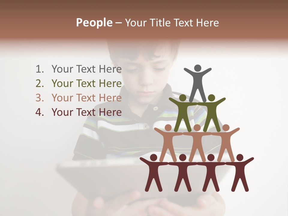 Elementary Aged Children Tablet Pc PowerPoint Template