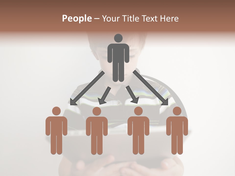 Elementary Aged Children Tablet Pc PowerPoint Template