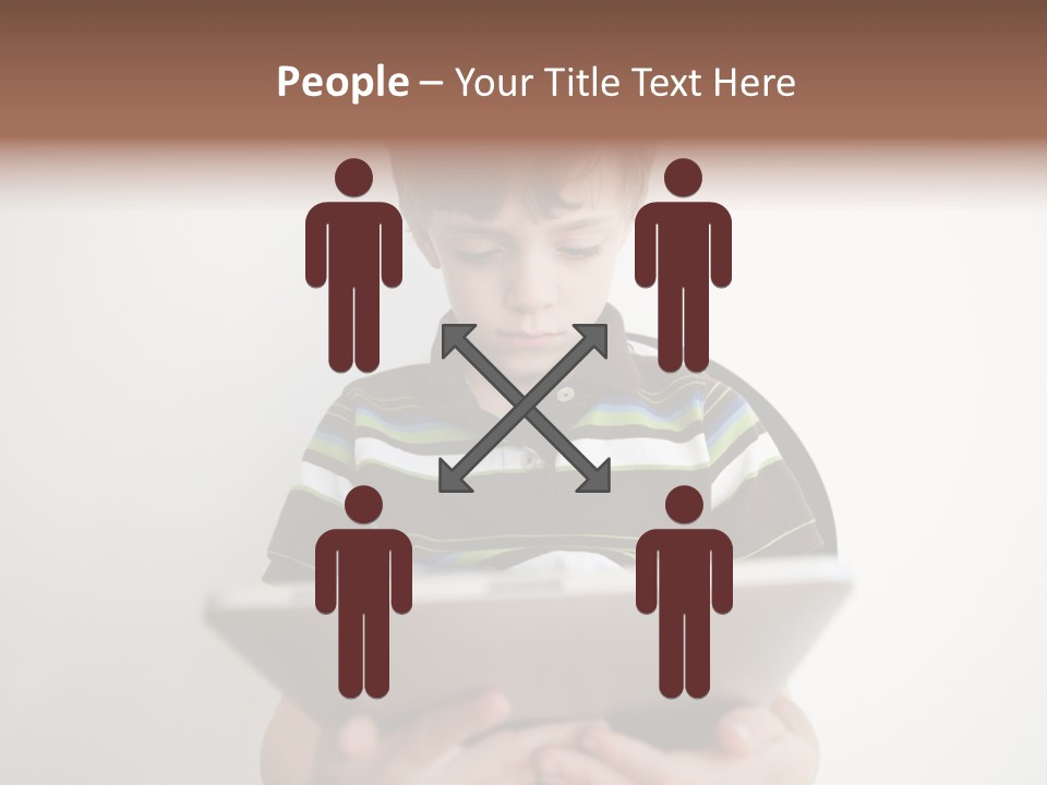 Elementary Aged Children Tablet Pc PowerPoint Template