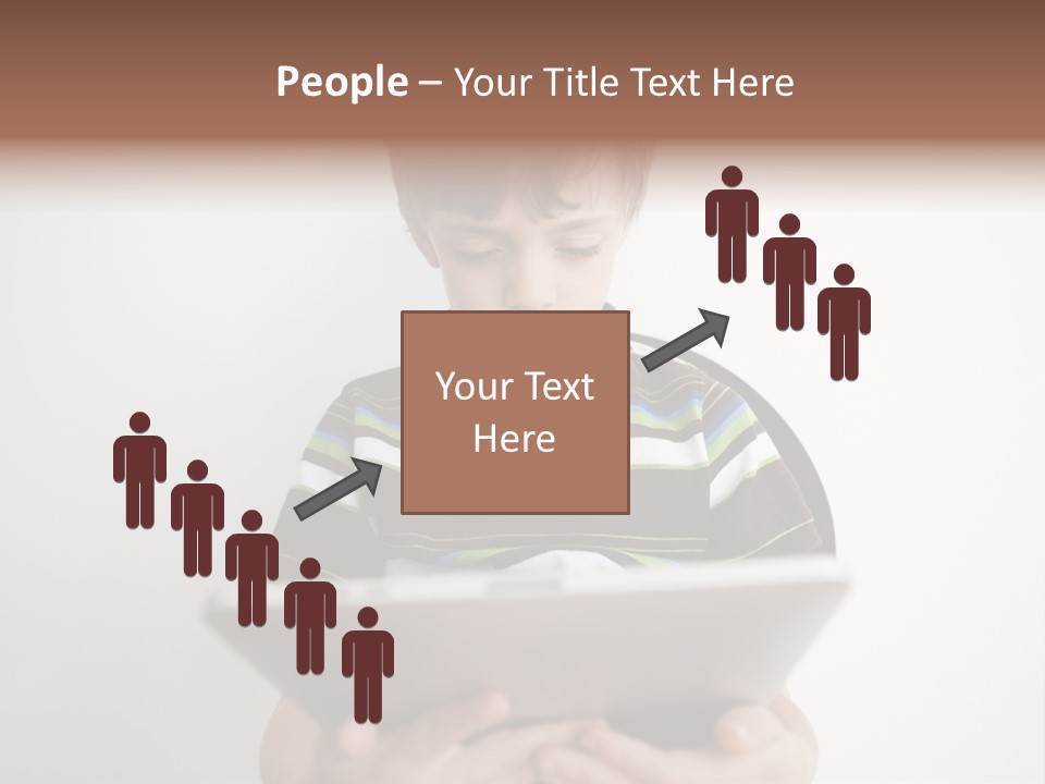 Elementary Aged Children Tablet Pc PowerPoint Template