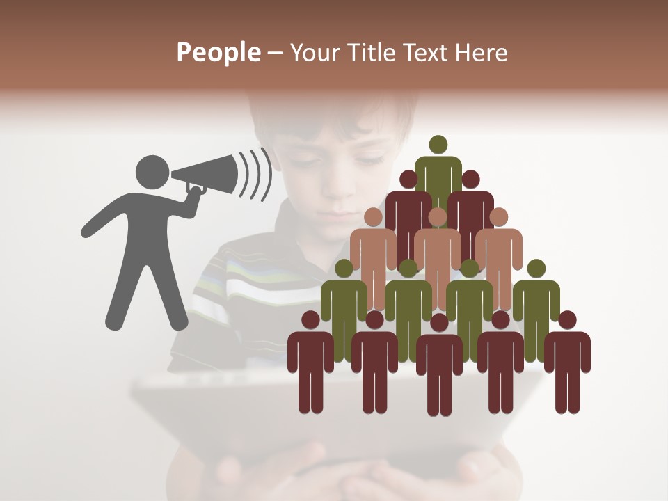 Elementary Aged Children Tablet Pc PowerPoint Template