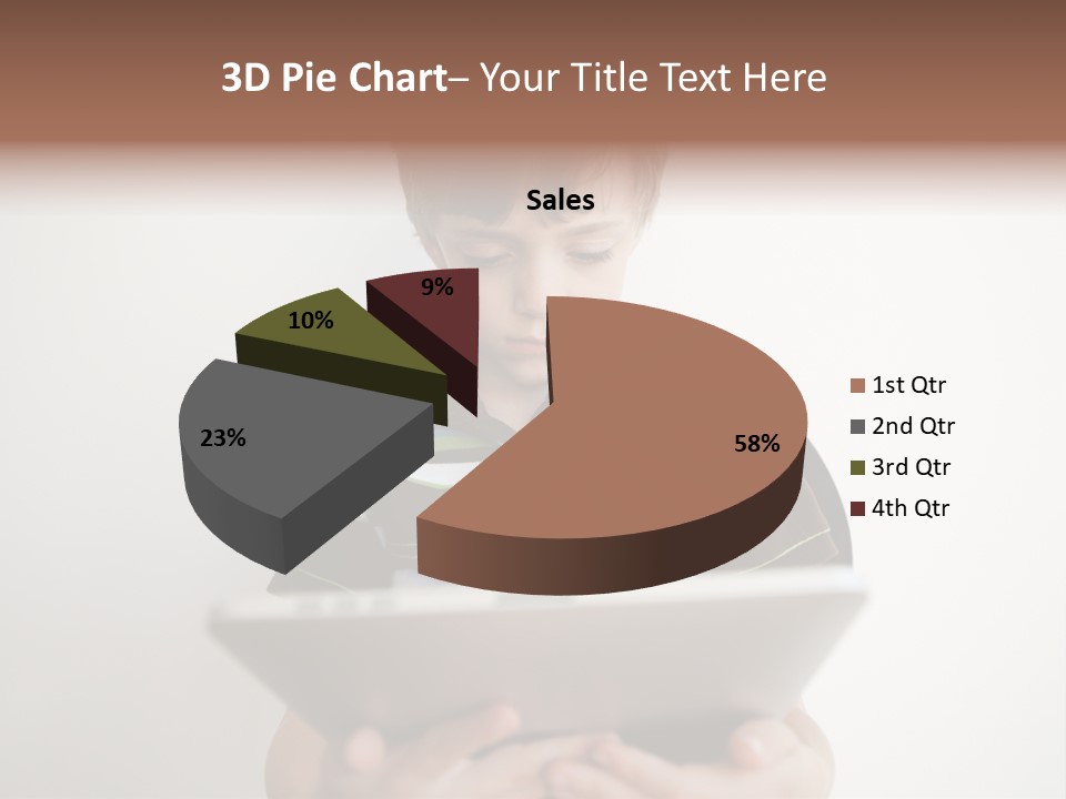 Elementary Aged Children Tablet Pc PowerPoint Template