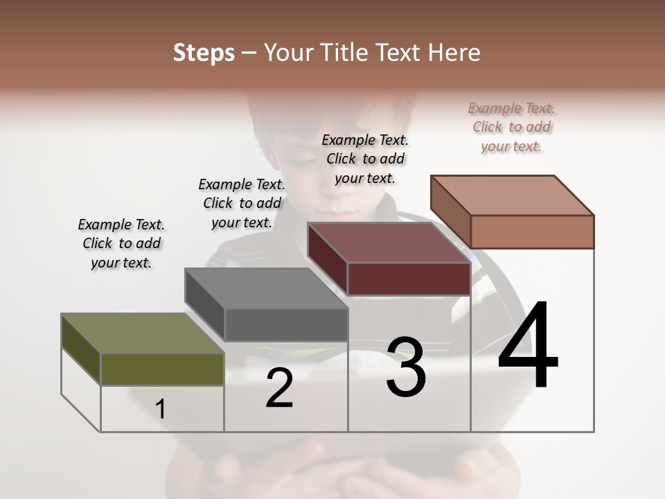 Elementary Aged Children Tablet Pc PowerPoint Template