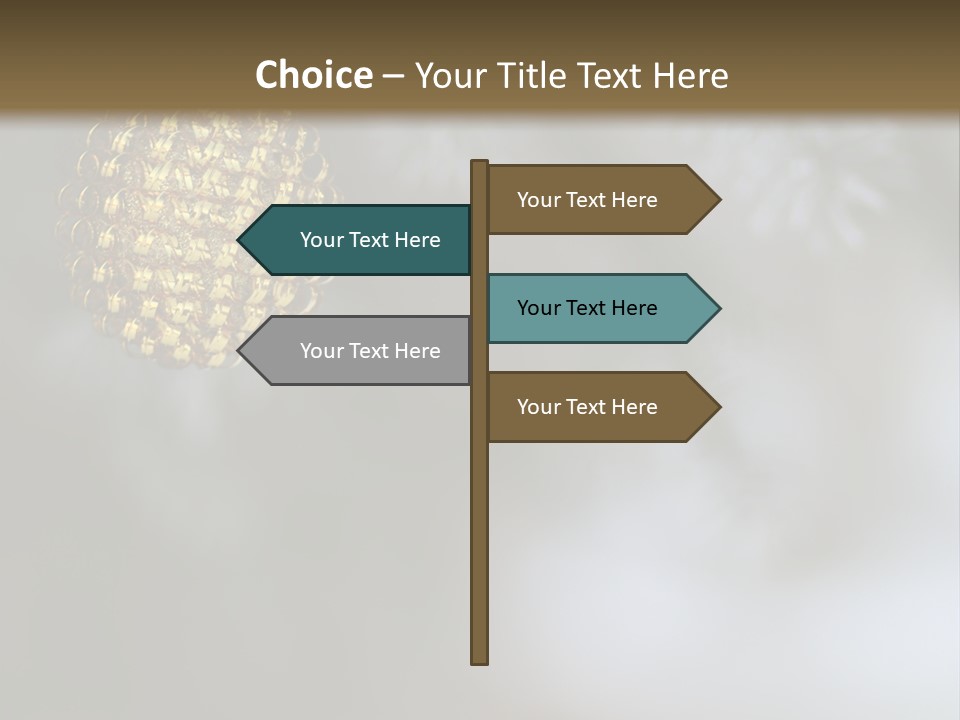 A Pine Cone Ornament Hanging From A Pine Tree PowerPoint Template