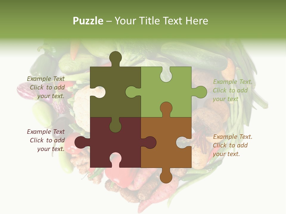 A Heart Shaped Arrangement Of Vegetables On A White Background PowerPoint Template