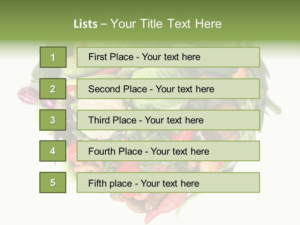 A Heart Shaped Arrangement Of Vegetables On A White Background PowerPoint Template