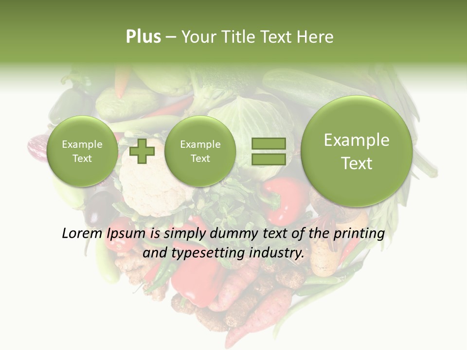 A Heart Shaped Arrangement Of Vegetables On A White Background PowerPoint Template