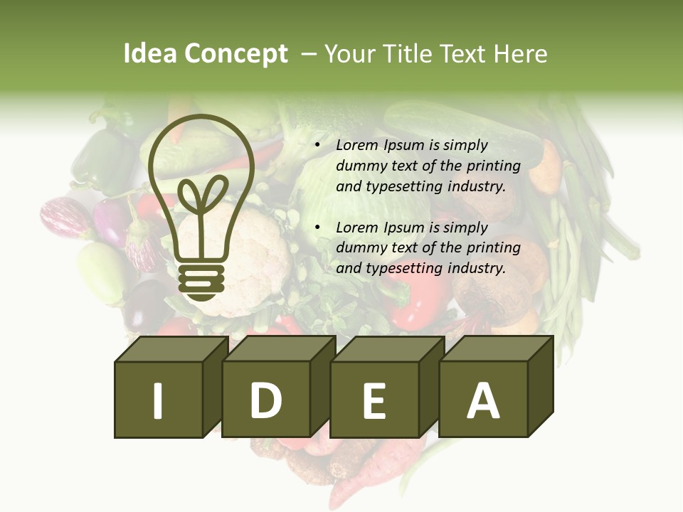 A Heart Shaped Arrangement Of Vegetables On A White Background PowerPoint Template