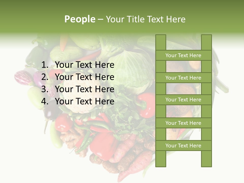 A Heart Shaped Arrangement Of Vegetables On A White Background PowerPoint Template