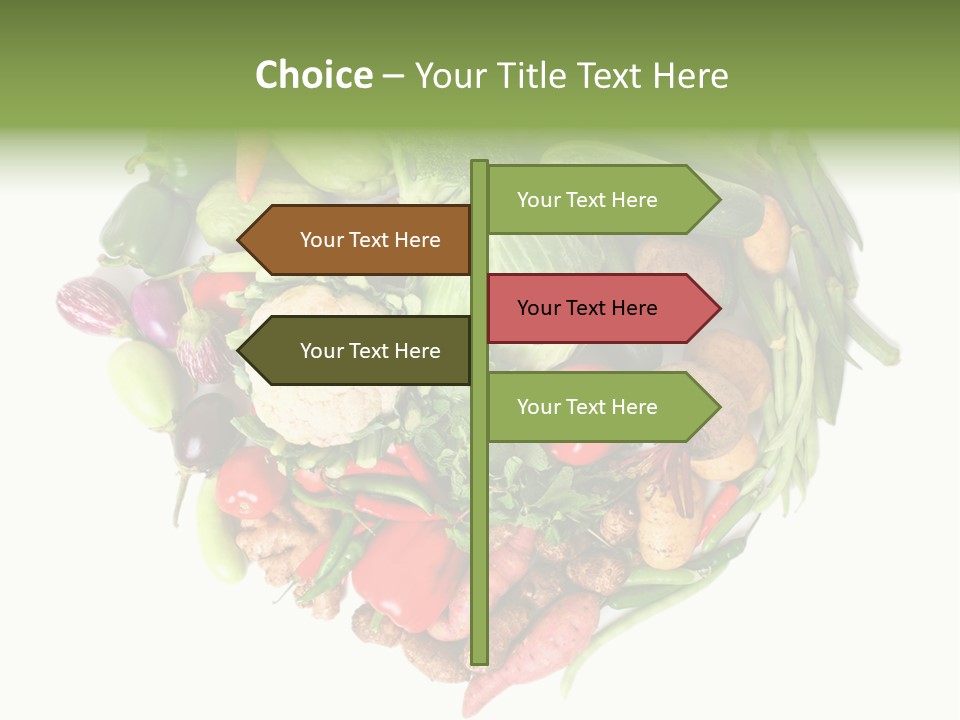 A Heart Shaped Arrangement Of Vegetables On A White Background PowerPoint Template
