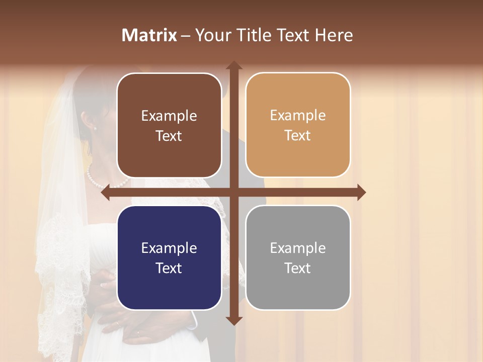 A Bride And Groom Kissing In Front Of A Yellow Wall PowerPoint Template