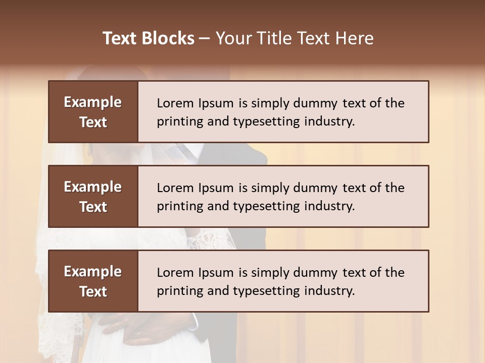 A Bride And Groom Kissing In Front Of A Yellow Wall PowerPoint Template