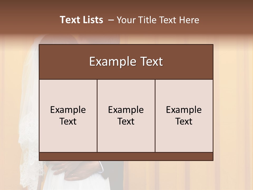 A Bride And Groom Kissing In Front Of A Yellow Wall PowerPoint Template