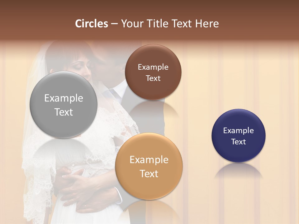 A Bride And Groom Kissing In Front Of A Yellow Wall PowerPoint Template