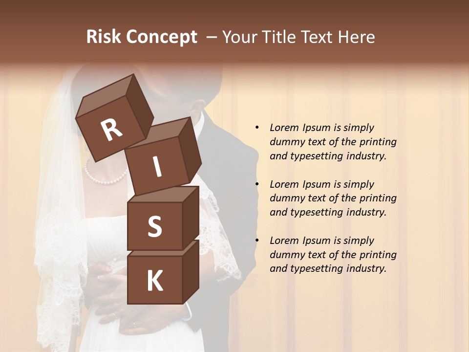 A Bride And Groom Kissing In Front Of A Yellow Wall PowerPoint Template