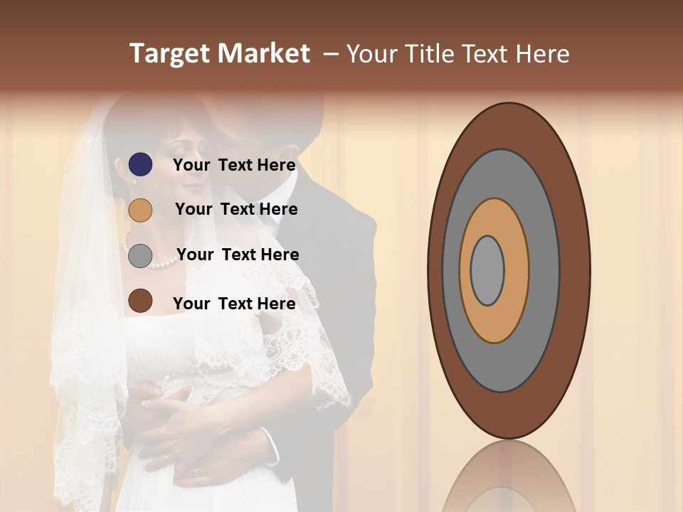 A Bride And Groom Kissing In Front Of A Yellow Wall PowerPoint Template