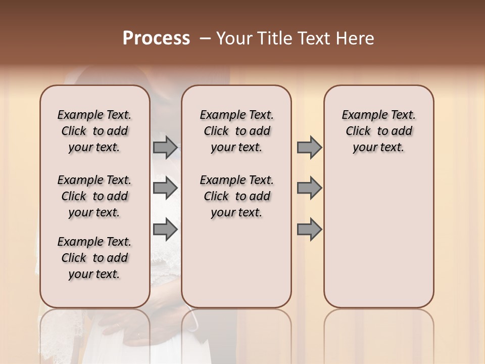 A Bride And Groom Kissing In Front Of A Yellow Wall PowerPoint Template