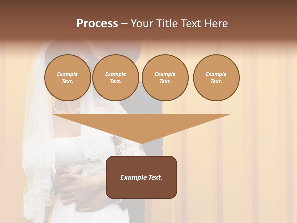 A Bride And Groom Kissing In Front Of A Yellow Wall PowerPoint Template