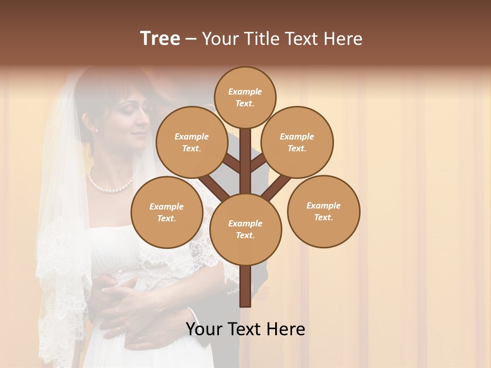 A Bride And Groom Kissing In Front Of A Yellow Wall PowerPoint Template