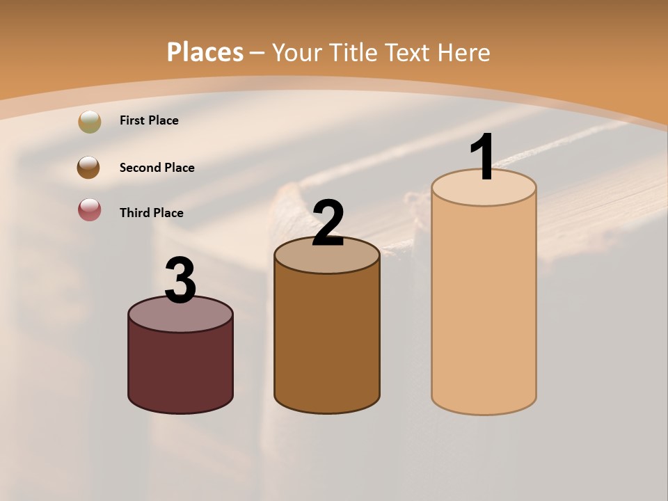 A Row Of Books Sitting On Top Of A Wooden Table PowerPoint Template