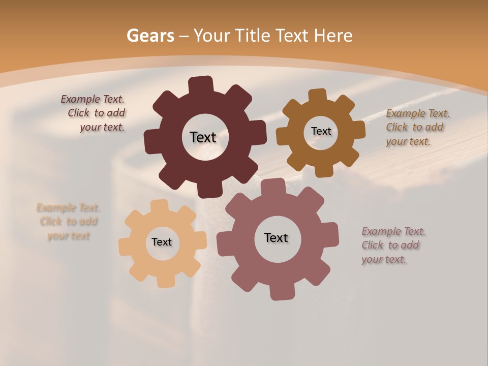 A Row Of Books Sitting On Top Of A Wooden Table PowerPoint Template