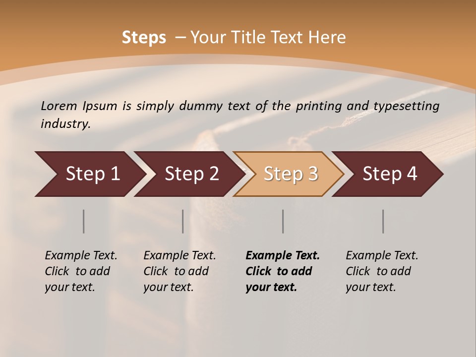 A Row Of Books Sitting On Top Of A Wooden Table PowerPoint Template