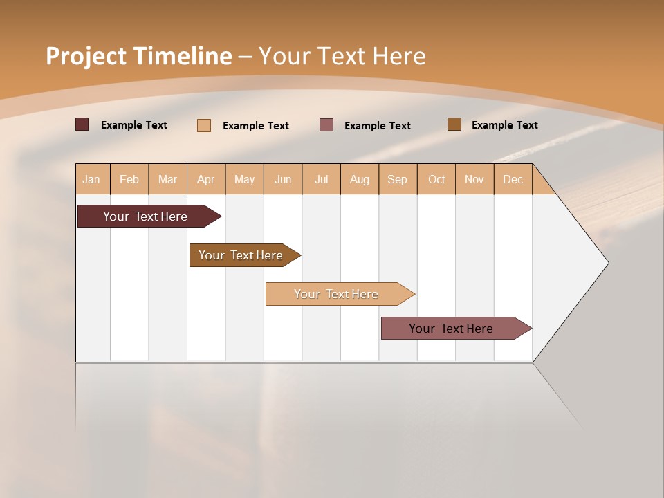A Row Of Books Sitting On Top Of A Wooden Table PowerPoint Template
