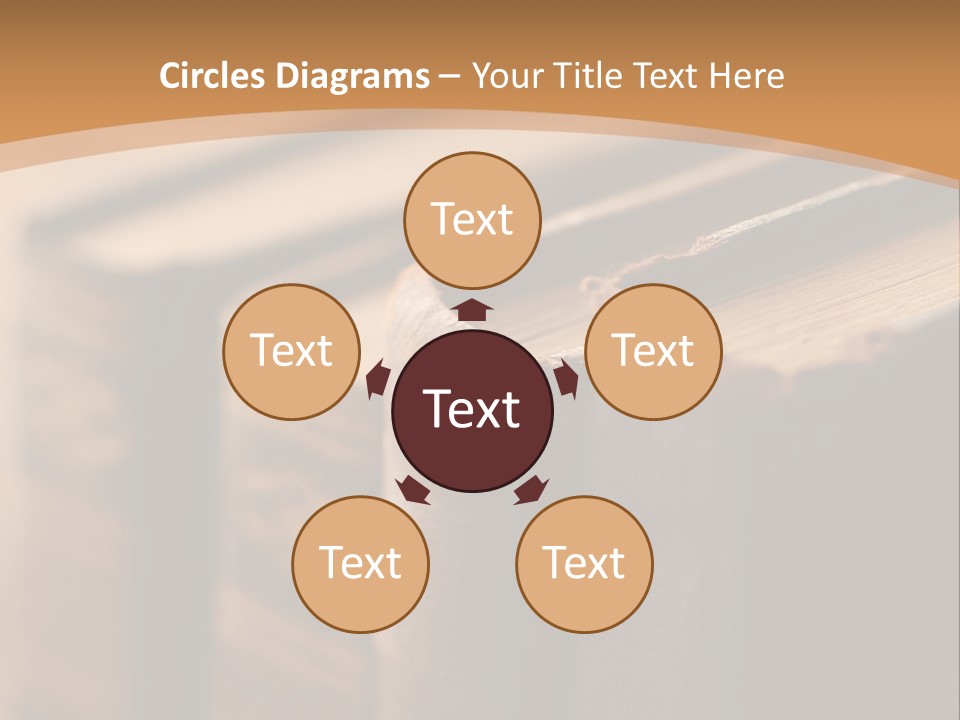 A Row Of Books Sitting On Top Of A Wooden Table PowerPoint Template