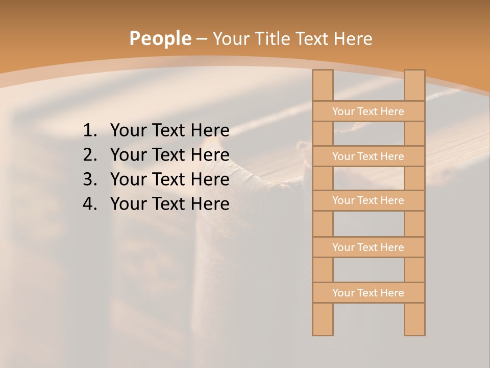 A Row Of Books Sitting On Top Of A Wooden Table PowerPoint Template