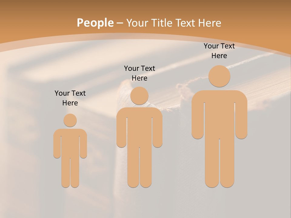 A Row Of Books Sitting On Top Of A Wooden Table PowerPoint Template