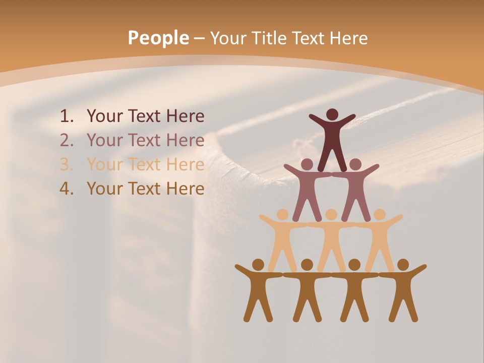 A Row Of Books Sitting On Top Of A Wooden Table PowerPoint Template