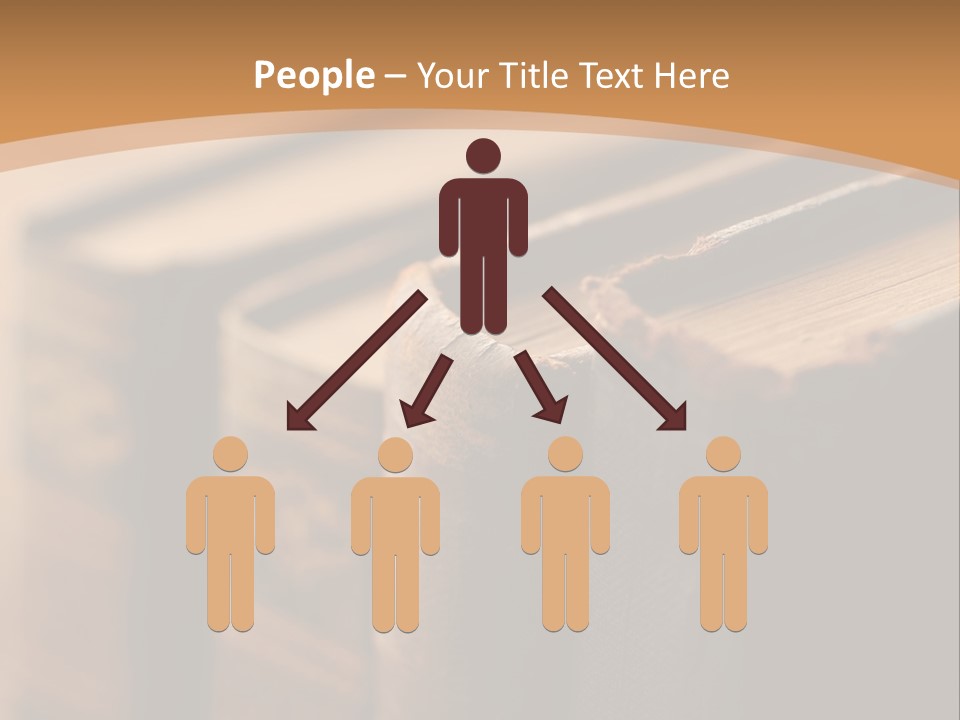 A Row Of Books Sitting On Top Of A Wooden Table PowerPoint Template