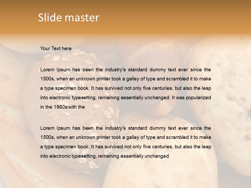 A Bunch Of Breads And Rolls On A Plate PowerPoint Template