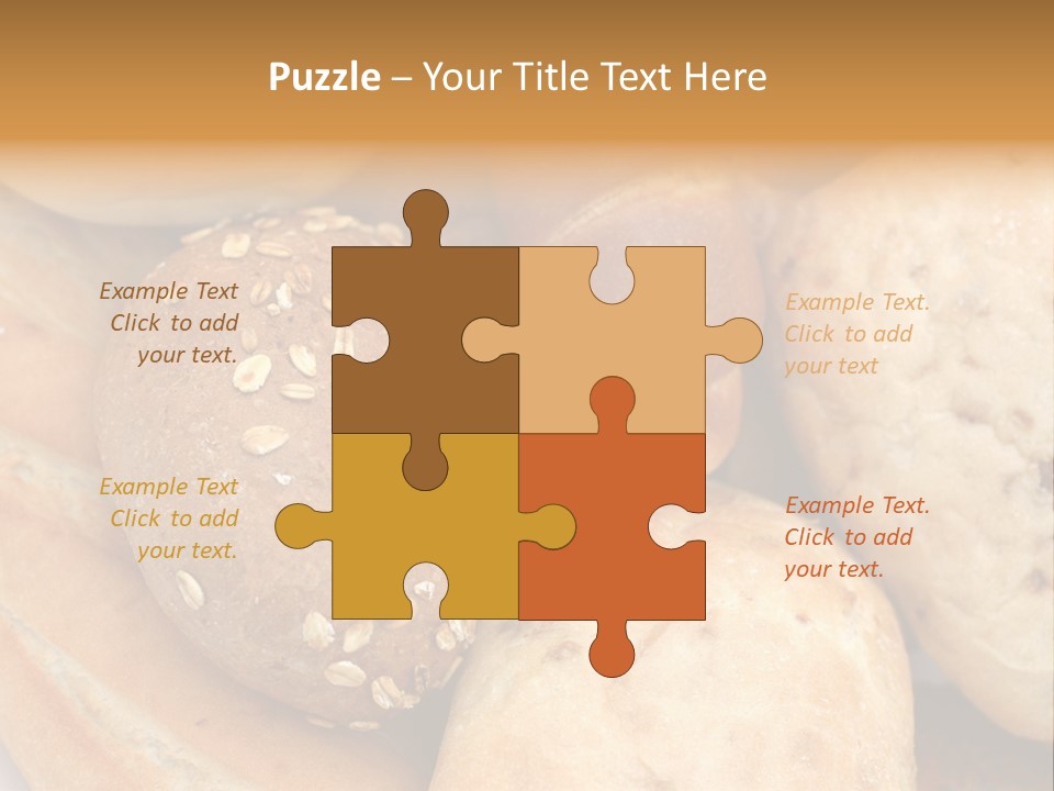 A Bunch Of Breads And Rolls On A Plate PowerPoint Template