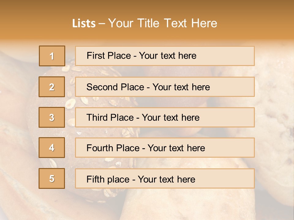 A Bunch Of Breads And Rolls On A Plate PowerPoint Template