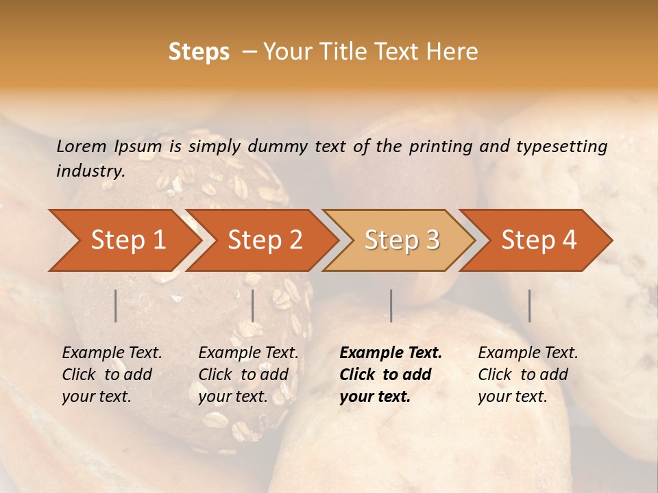 A Bunch Of Breads And Rolls On A Plate PowerPoint Template