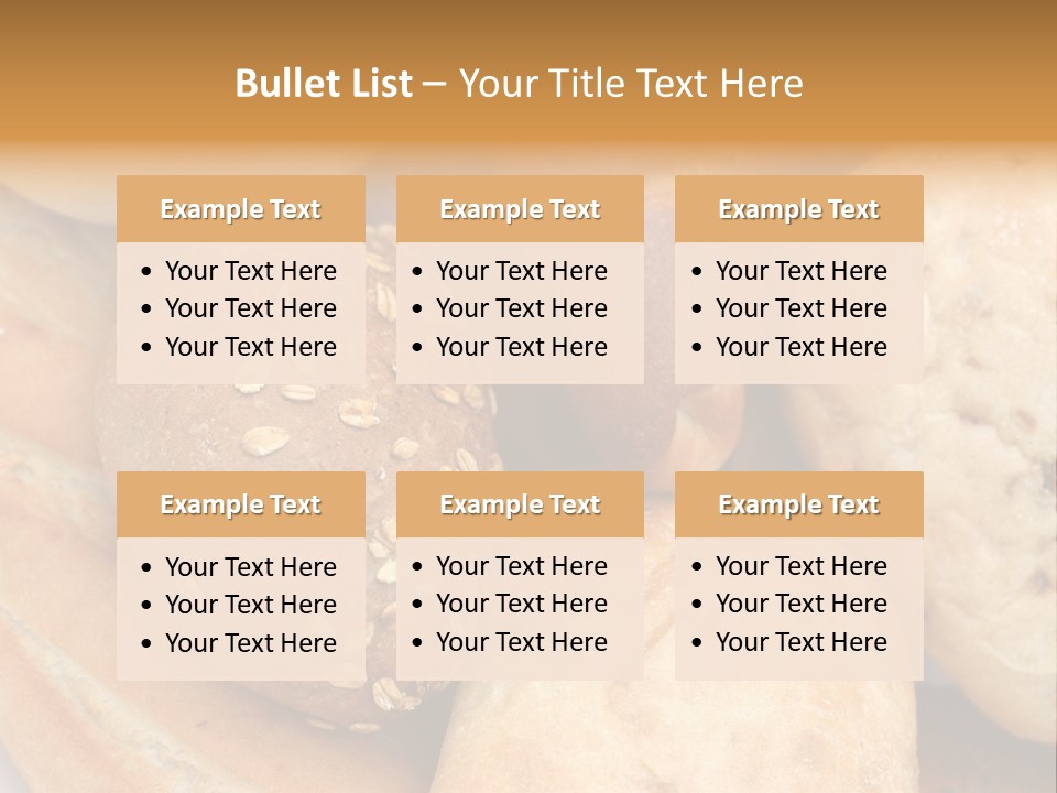 A Bunch Of Breads And Rolls On A Plate PowerPoint Template