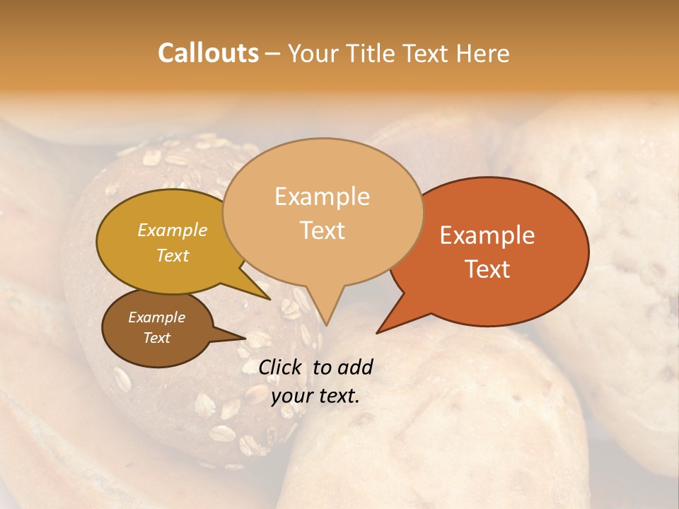 A Bunch Of Breads And Rolls On A Plate PowerPoint Template