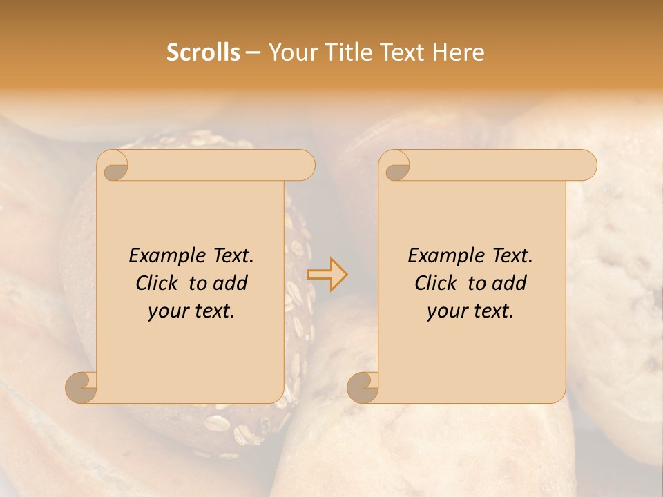 A Bunch Of Breads And Rolls On A Plate PowerPoint Template