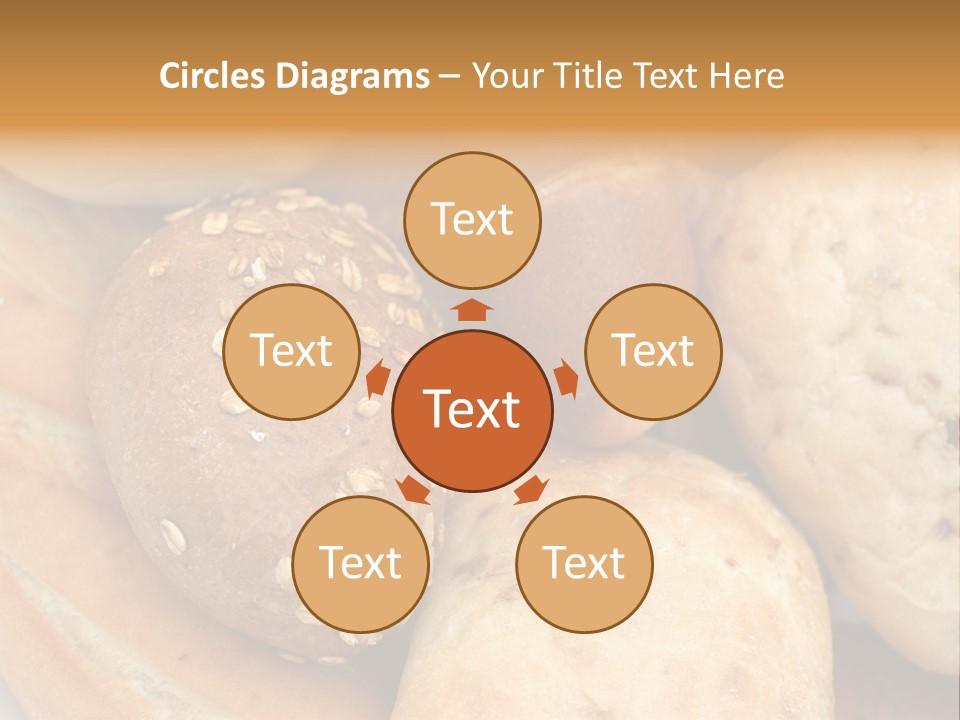 A Bunch Of Breads And Rolls On A Plate PowerPoint Template