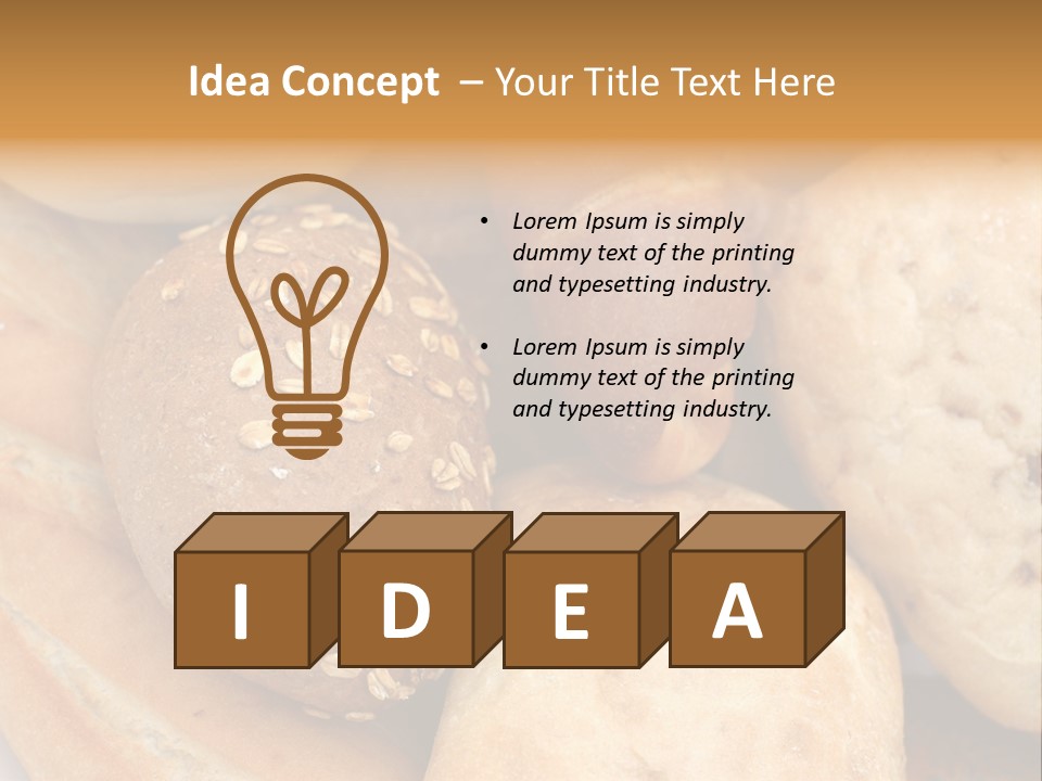 A Bunch Of Breads And Rolls On A Plate PowerPoint Template