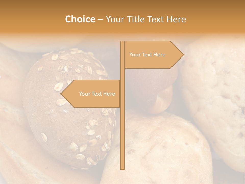 A Bunch Of Breads And Rolls On A Plate PowerPoint Template