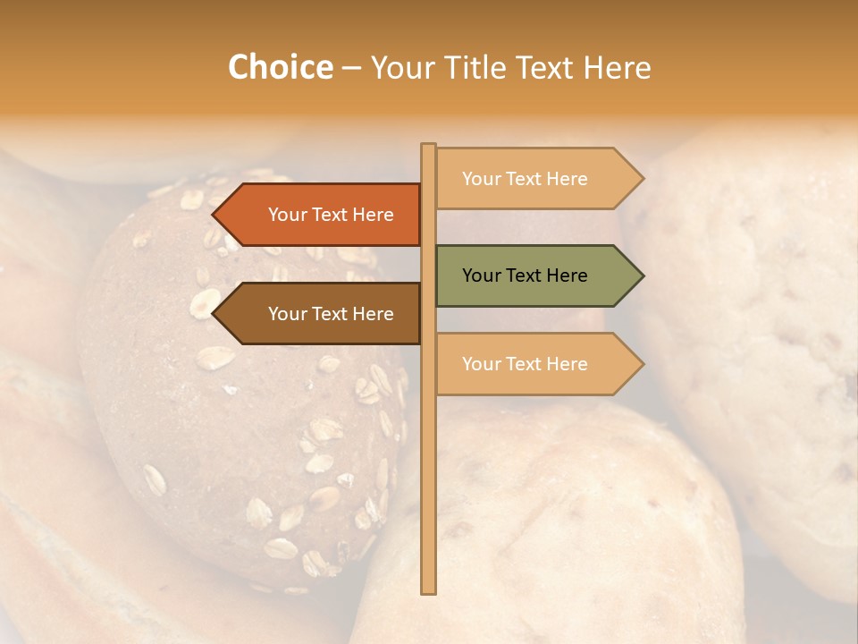 A Bunch Of Breads And Rolls On A Plate PowerPoint Template
