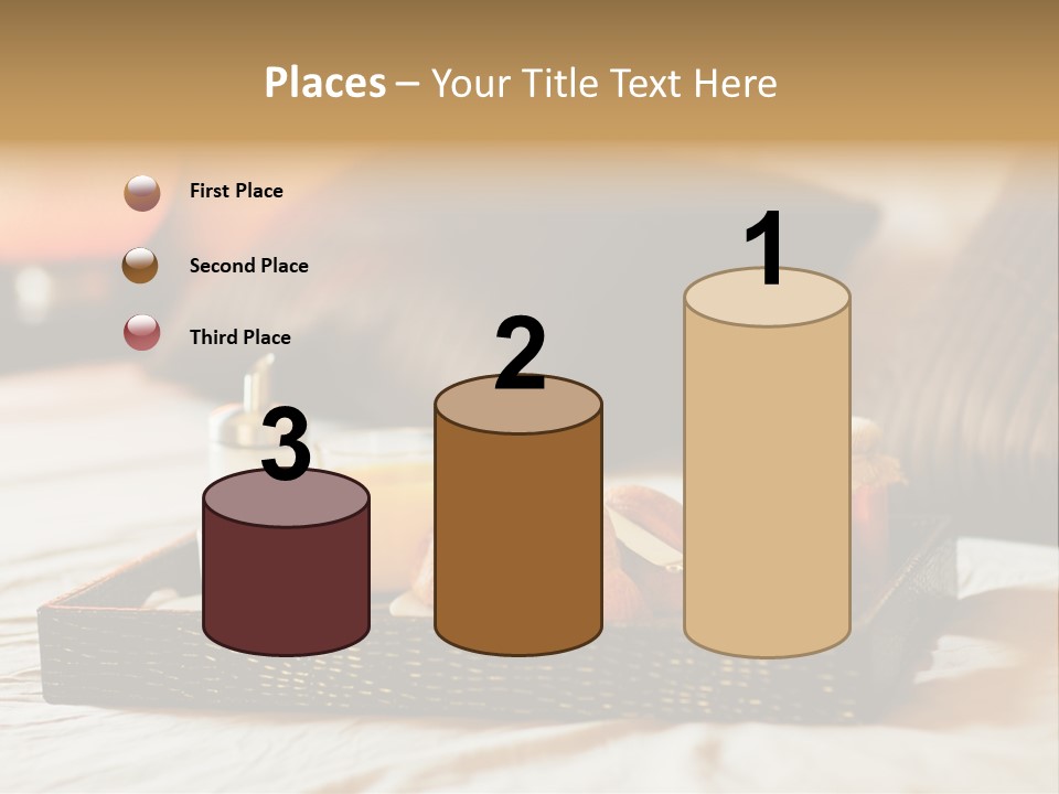 A Tray Of Breakfast Food On A Bed PowerPoint Template